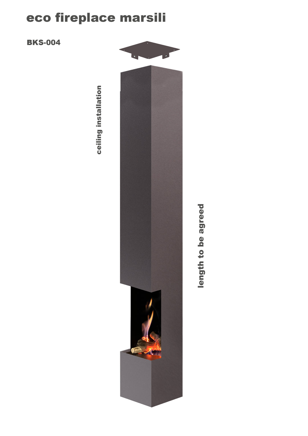 bioethanol-haengekamin-decke-deckenmontage-ethanolkamin-marsili-3side-viereckig-seidenmatt-schwarz-mit-flammen-mit-keramik-holzscheitel-befestigungsmanschette
